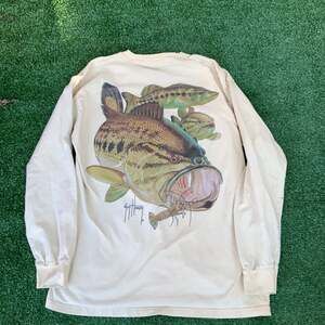 Guy Harvey Largemouth Bass & Crawfish Back-Print T-Shirt,